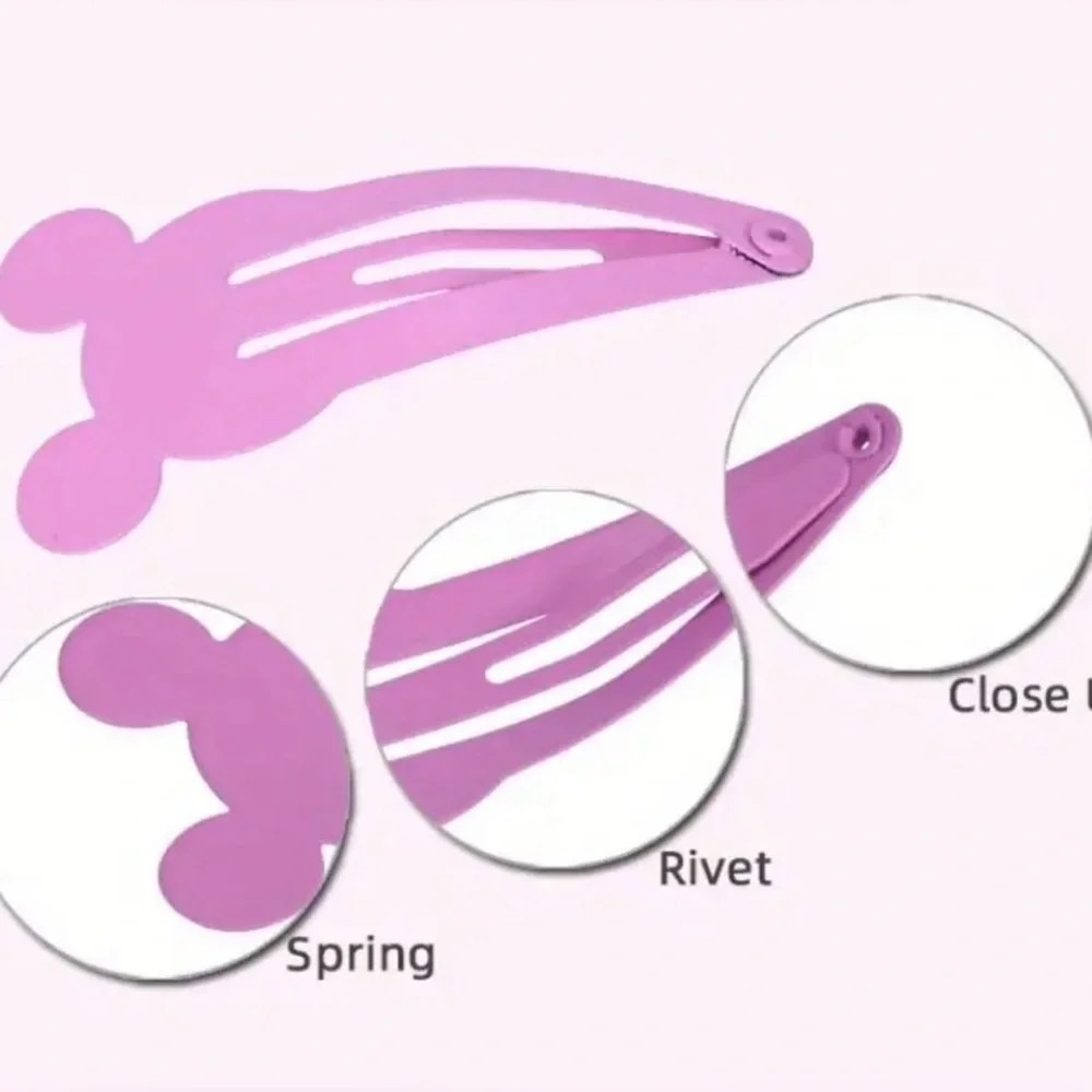 Disney Mickey Mouse Metal Hair Snap Clips - Matte Magenta